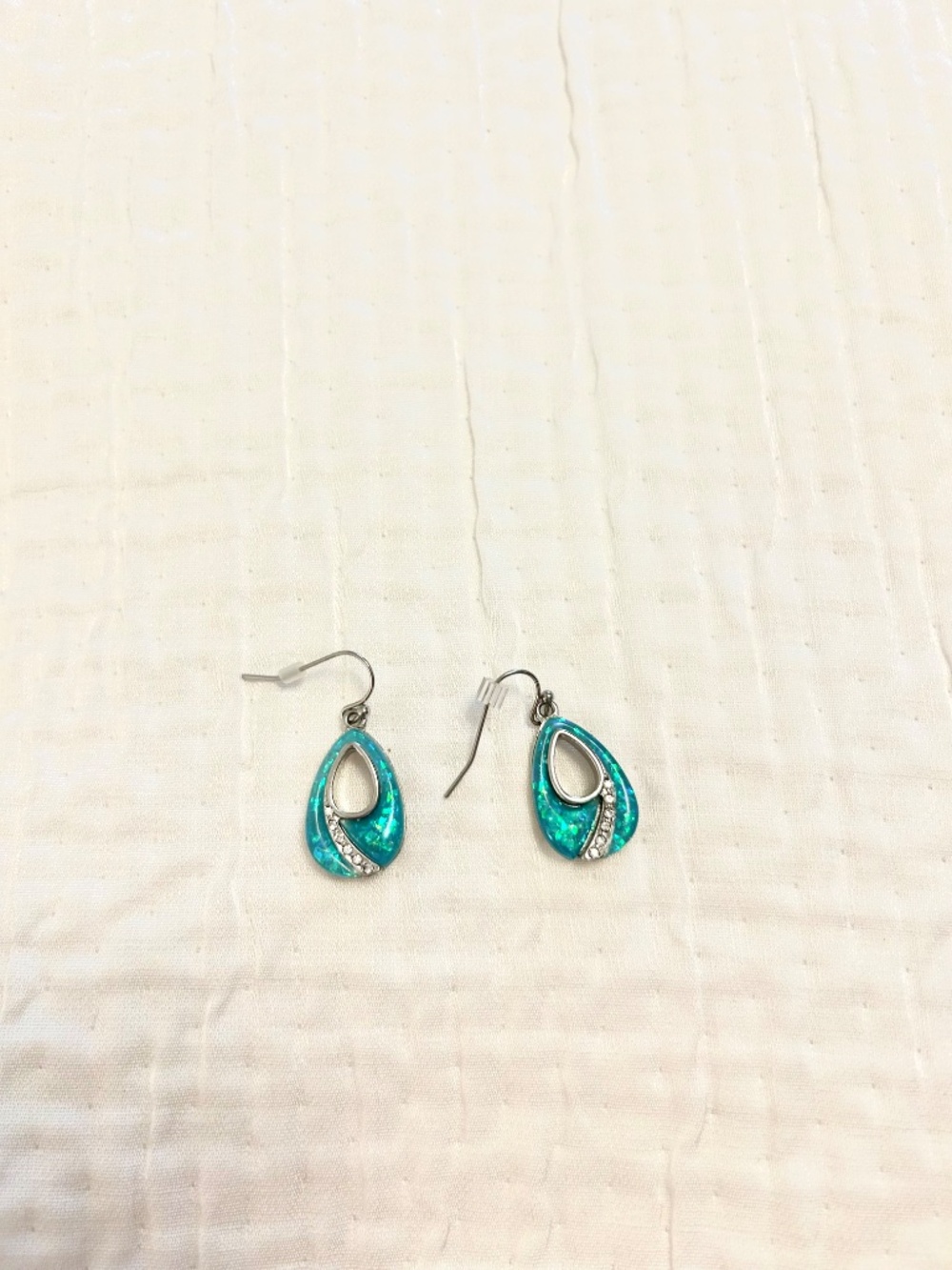 Silver Earings and Ring Set Turqoise Stone - Picture 2 of 7
